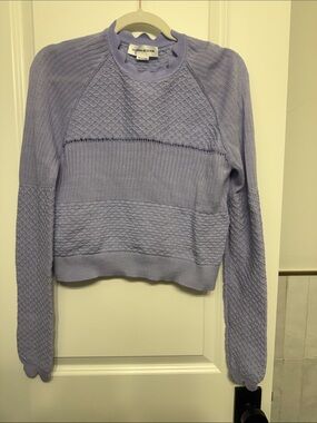 Victoria Beckham Lilac Textured Crewneck Sweater